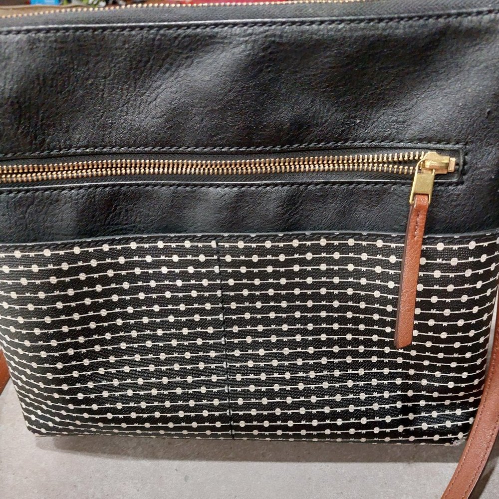 FOSSIL Women's Shoulder Bag - Leather - Black/Beige/Tan